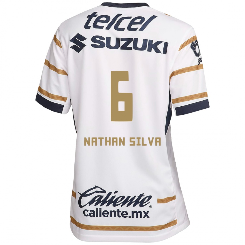 Niño Camiseta Nathan Silva #6 Obsidiana Blanca 1ª Equipación 2024/25 La Camisa México