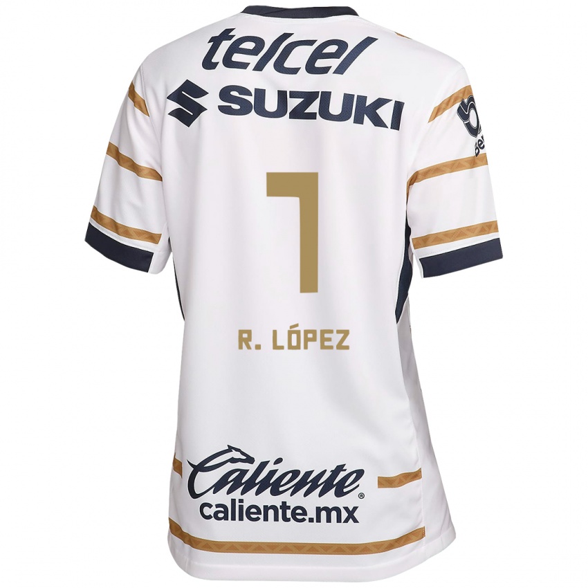 Niño Camiseta Rodrigo López #7 Obsidiana Blanca 1ª Equipación 2024/25 La Camisa México