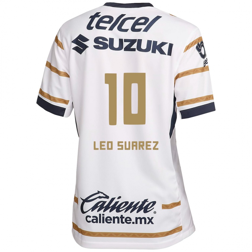 Niño Camiseta Leo Suarez #10 Obsidiana Blanca 1ª Equipación 2024/25 La Camisa México