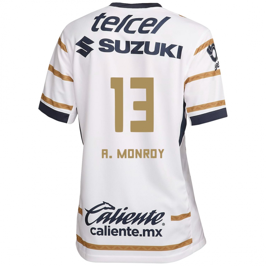 Niño Camiseta Pablo Monroy #13 Obsidiana Blanca 1ª Equipación 2024/25 La Camisa México