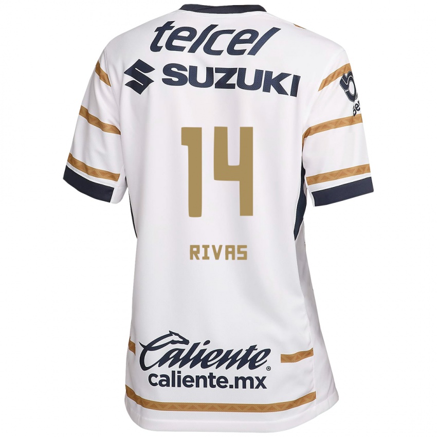 Niño Camiseta Jesús Rivas #14 Obsidiana Blanca 1ª Equipación 2024/25 La Camisa México