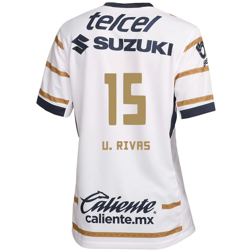 Niño Camiseta Ulises Rivas #15 Obsidiana Blanca 1ª Equipación 2024/25 La Camisa México