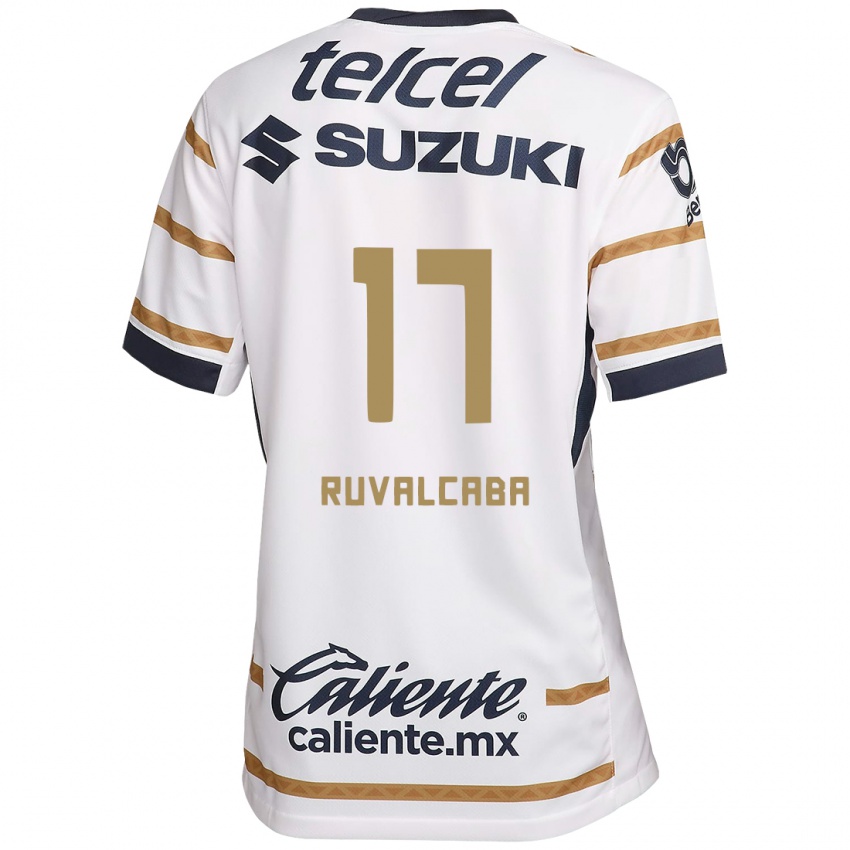 Niño Camiseta Jorge Ruvalcaba #17 Obsidiana Blanca 1ª Equipación 2024/25 La Camisa México