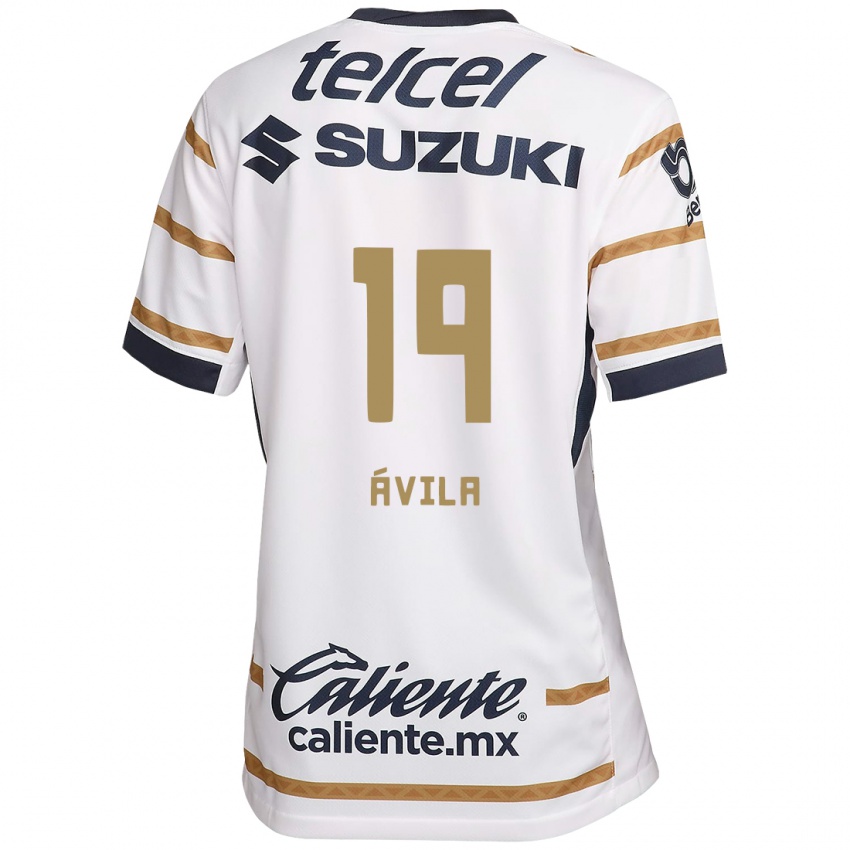 Niño Camiseta Alí Ávila #19 Obsidiana Blanca 1ª Equipación 2024/25 La Camisa México