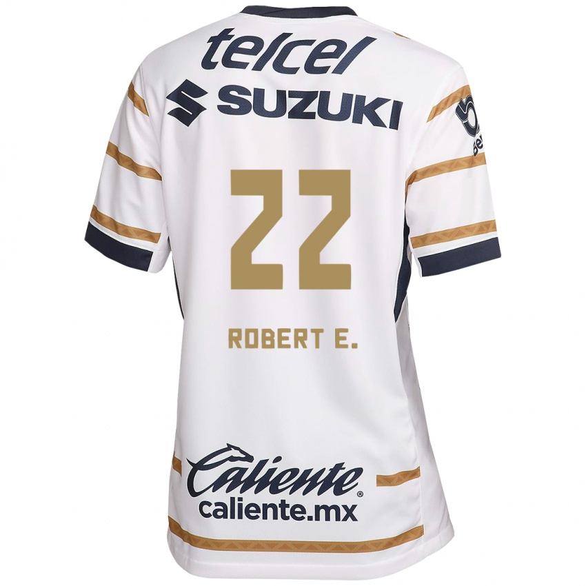 Niño Camiseta Robert Ergas #22 Obsidiana Blanca 1ª Equipación 2024/25 La Camisa México