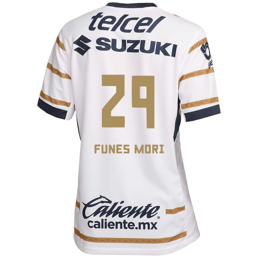 Niño Camiseta Rogelio Funes Mori #29 Obsidiana Blanca 1ª Equipación 2024/25 La Camisa México