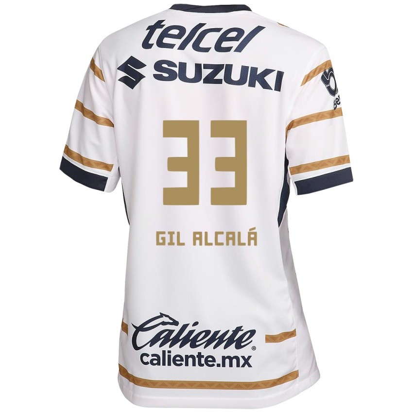 Niño Camiseta Gil Alcalá #33 Obsidiana Blanca 1ª Equipación 2024/25 La Camisa México