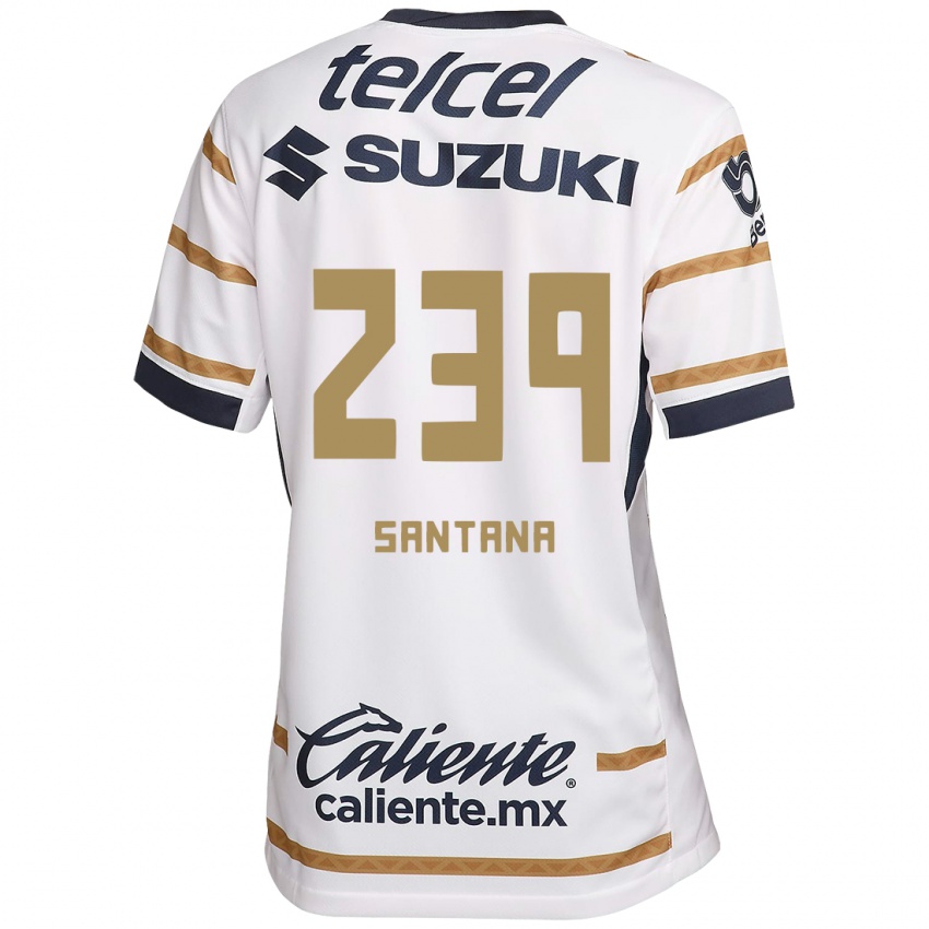 Niño Camiseta Guillermo Santana #239 Obsidiana Blanca 1ª Equipación 2024/25 La Camisa México