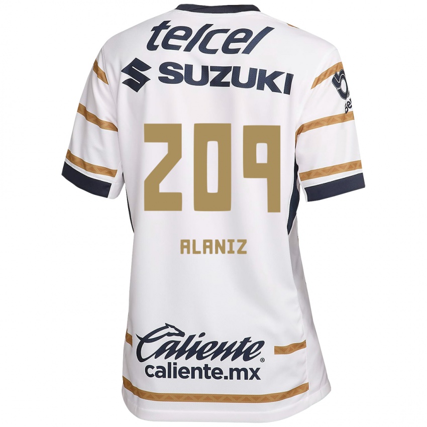 Niño Camiseta Jorge Alaniz #209 Obsidiana Blanca 1ª Equipación 2024/25 La Camisa México