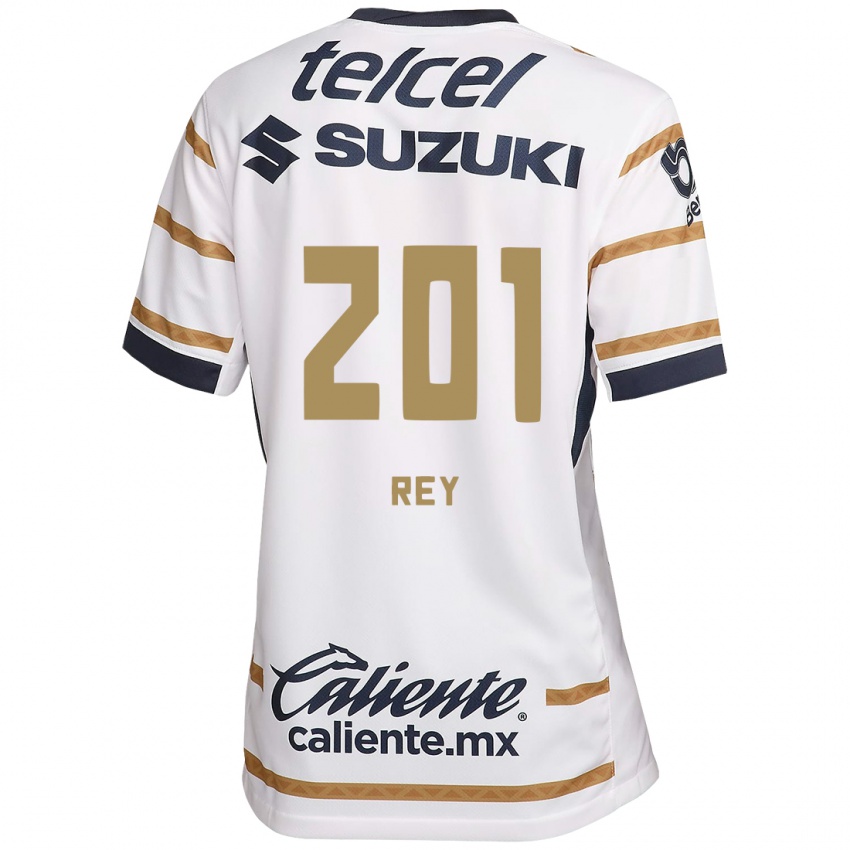 Niño Camiseta Santiago Rey #201 Obsidiana Blanca 1ª Equipación 2024/25 La Camisa México