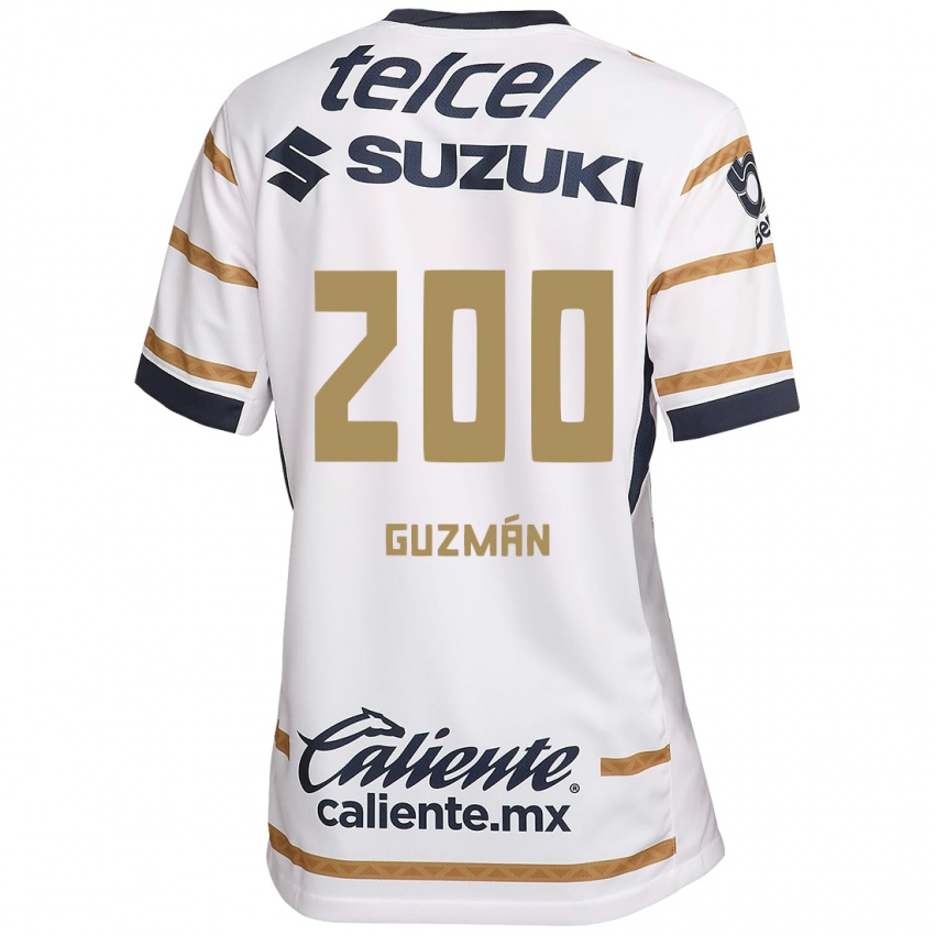 Niño Camiseta Alan Guzmán #200 Obsidiana Blanca 1ª Equipación 2024/25 La Camisa México