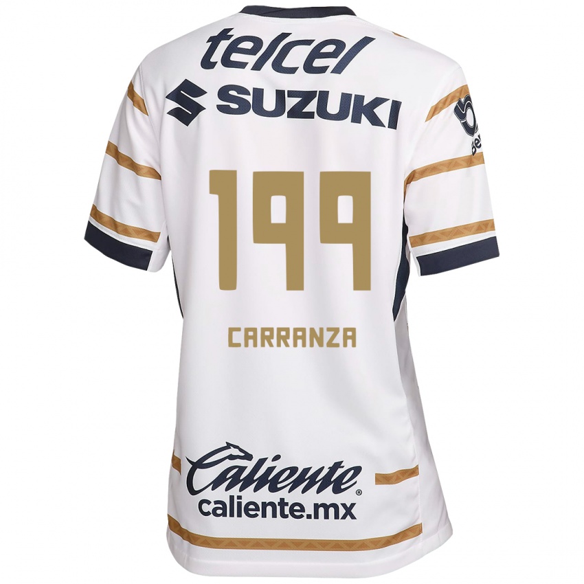 Niño Camiseta Kléber Carranza #199 Obsidiana Blanca 1ª Equipación 2024/25 La Camisa México