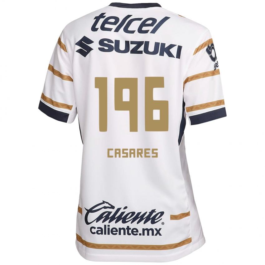 Niño Camiseta Mateo Casares #196 Obsidiana Blanca 1ª Equipación 2024/25 La Camisa México