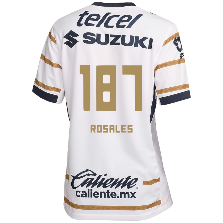 Niño Camiseta Alonso Rosales #187 Obsidiana Blanca 1ª Equipación 2024/25 La Camisa México