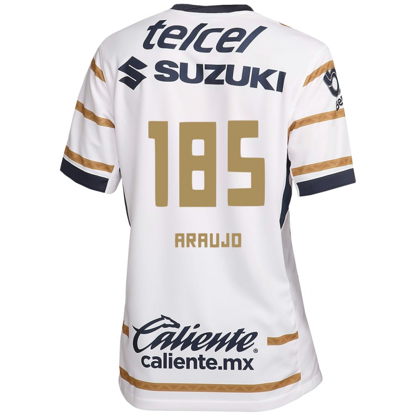 Niño Camiseta Andrés Araujo #185 Obsidiana Blanca 1ª Equipación 2024/25 La Camisa México