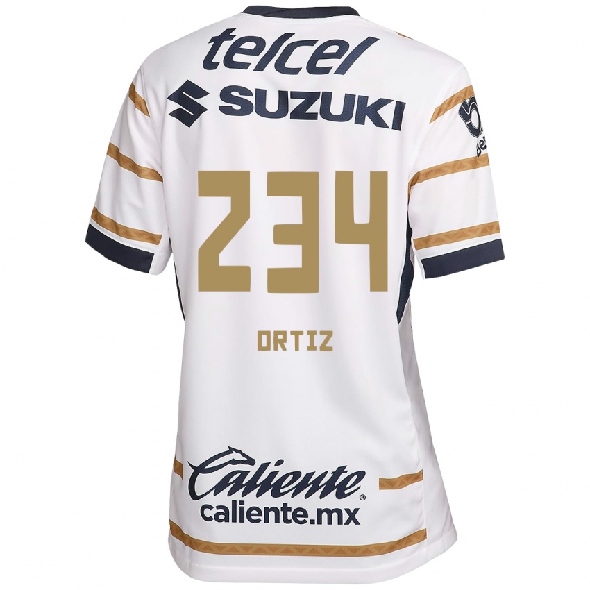 Niño Camiseta Jorge Ortiz #234 Obsidiana Blanca 1ª Equipación 2024/25 La Camisa México