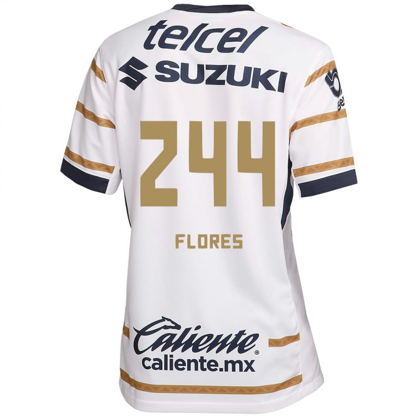 Niño Camiseta Jonathan Flores #244 Obsidiana Blanca 1ª Equipación 2024/25 La Camisa México