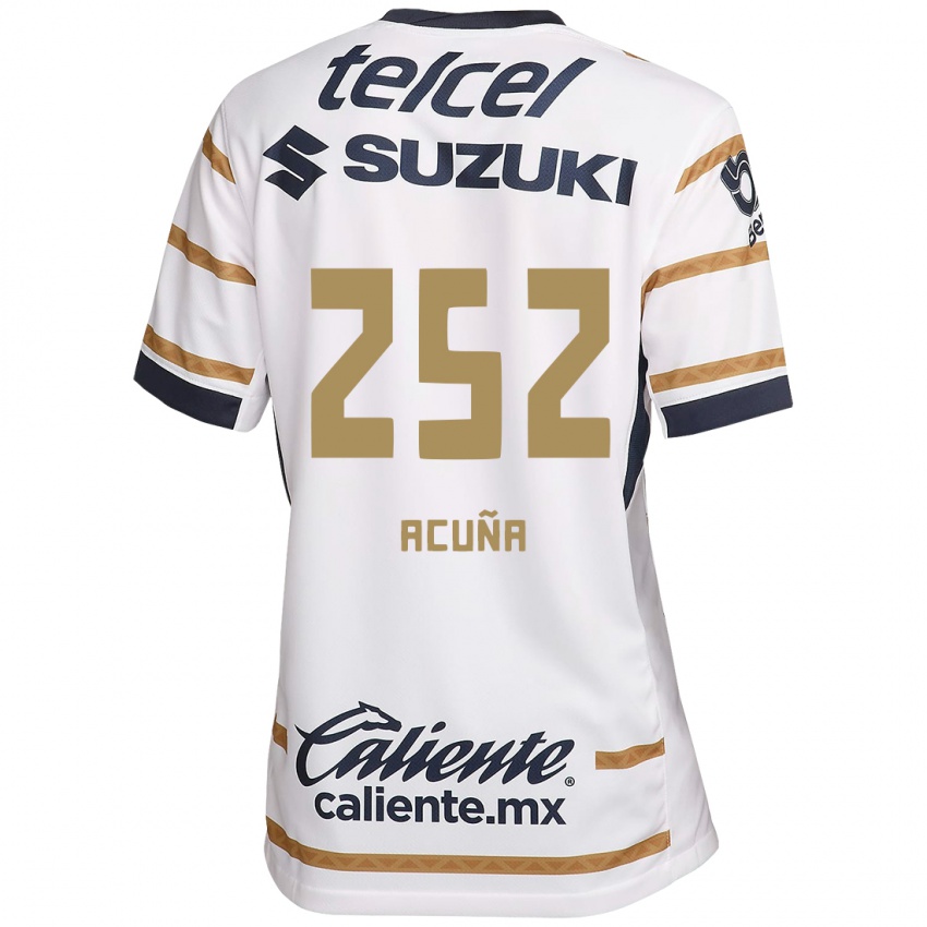 Niño Camiseta José Acuña #252 Obsidiana Blanca 1ª Equipación 2024/25 La Camisa México