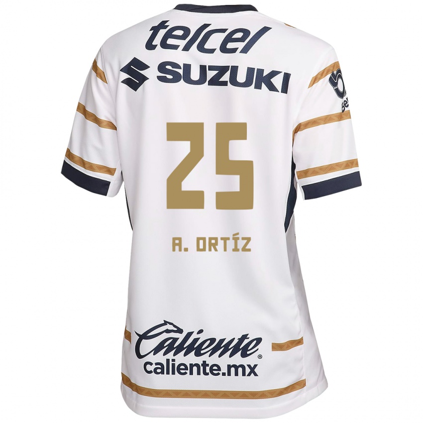 Niño Camiseta Arturo Ortiz #25 Obsidiana Blanca 1ª Equipación 2024/25 La Camisa México