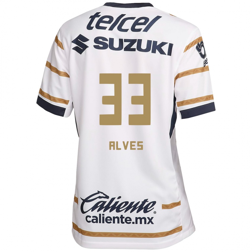 Niño Camiseta Dani Alves #33 Obsidiana Blanca 1ª Equipación 2024/25 La Camisa México