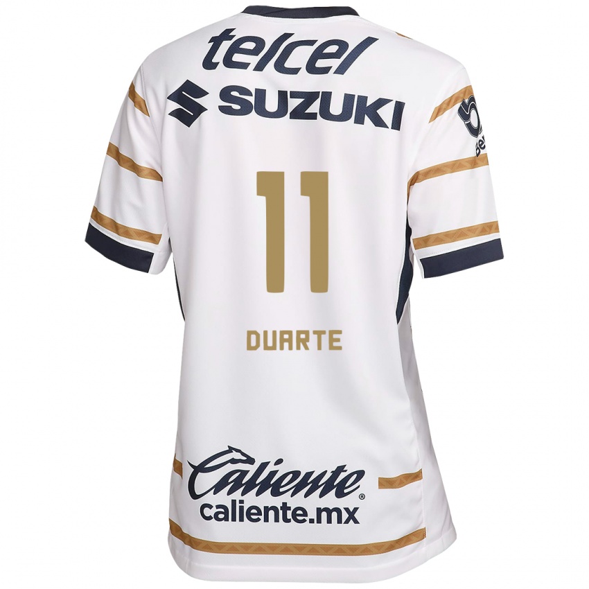 Niño Camiseta Luz Duarte #11 Obsidiana Blanca 1ª Equipación 2024/25 La Camisa México