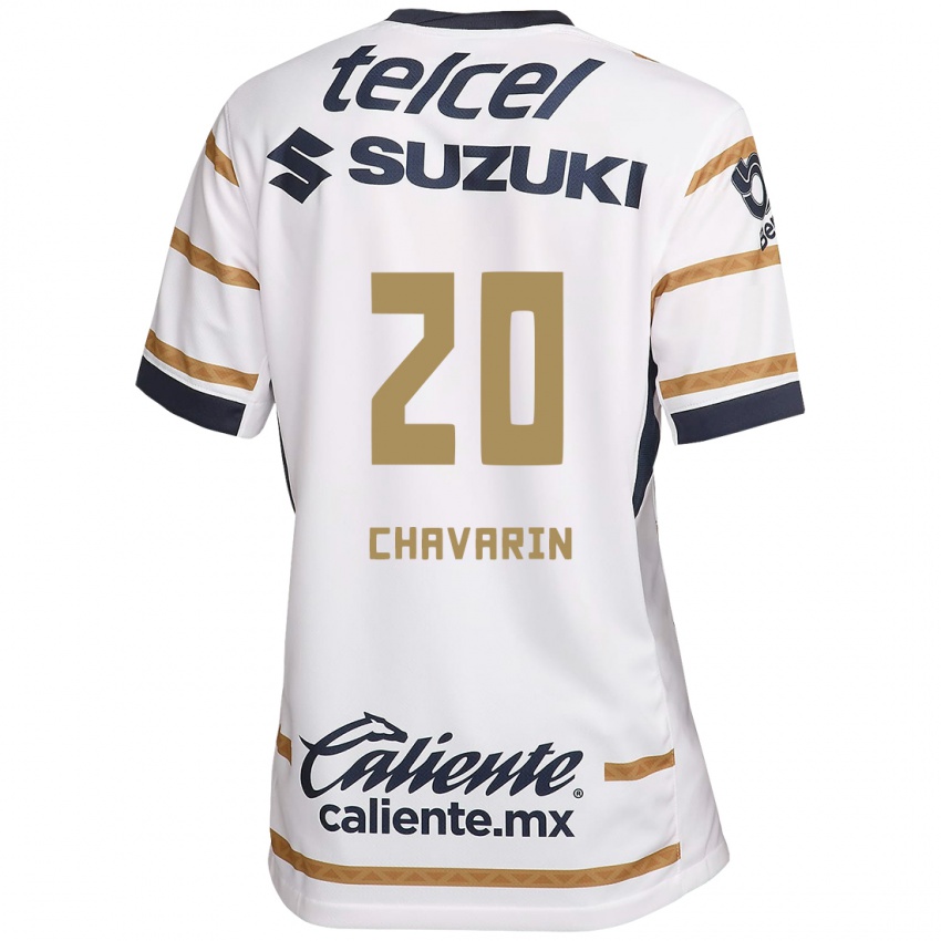 Niño Camiseta Aerial Chavarin #20 Obsidiana Blanca 1ª Equipación 2024/25 La Camisa México