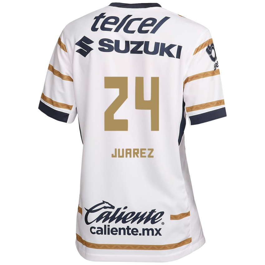 Niño Camiseta Gabriela Juarez #24 Obsidiana Blanca 1ª Equipación 2024/25 La Camisa México