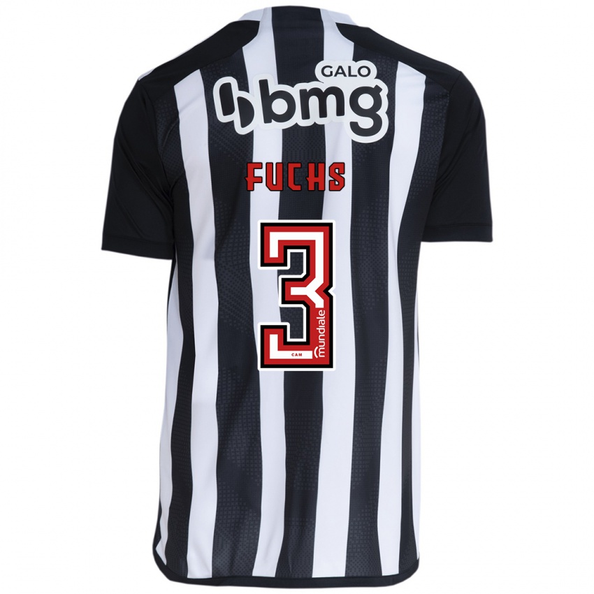 Niño Camiseta Bruno Fuchs #3 Blanco Negro 1ª Equipación 2024/25 La Camisa México