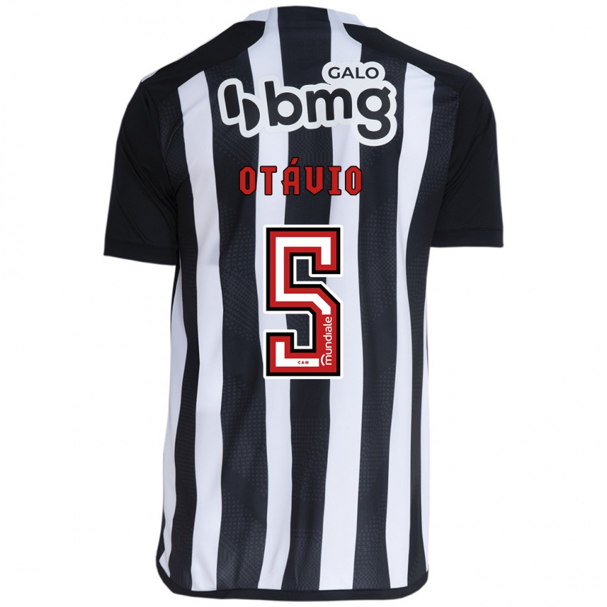 Niño Camiseta Otávio #5 Blanco Negro 1ª Equipación 2024/25 La Camisa México