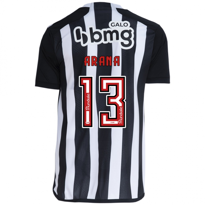 Niño Camiseta Guilherme Arana #13 Blanco Negro 1ª Equipación 2024/25 La Camisa México