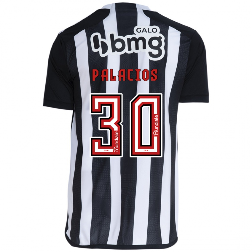 Niño Camiseta Brahian Palacios #30 Blanco Negro 1ª Equipación 2024/25 La Camisa México