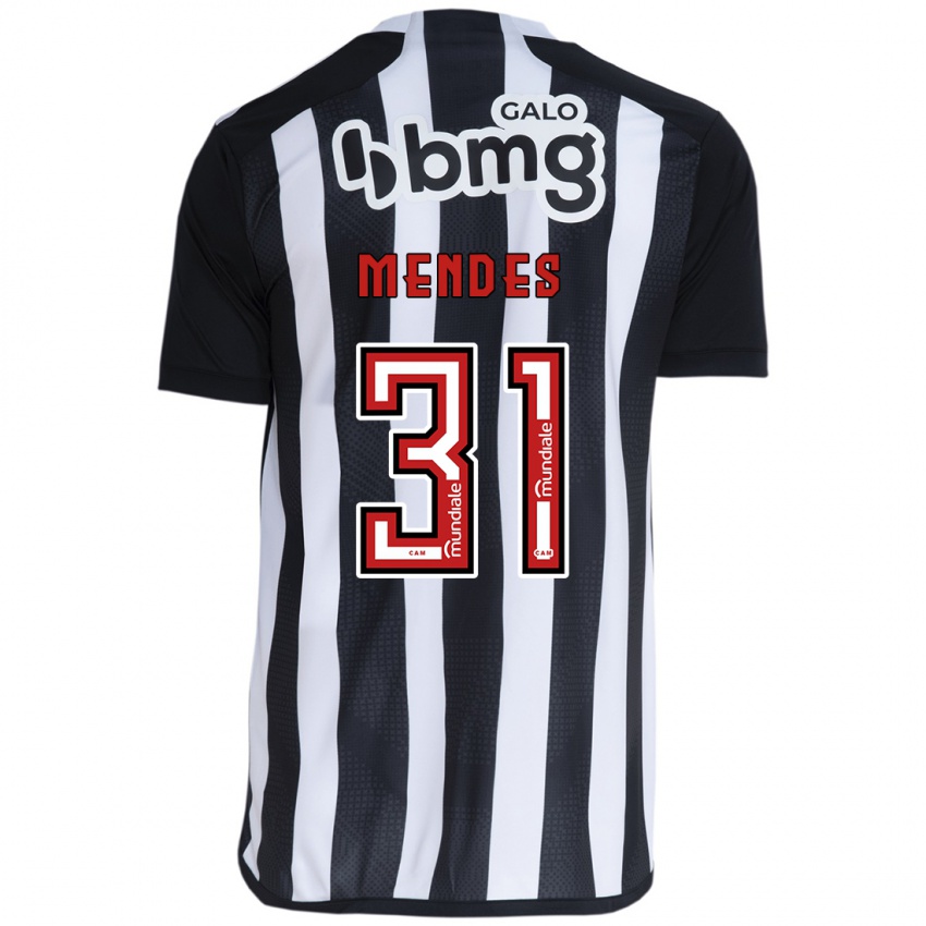 Niño Camiseta Matheus Mendes #31 Blanco Negro 1ª Equipación 2024/25 La Camisa México