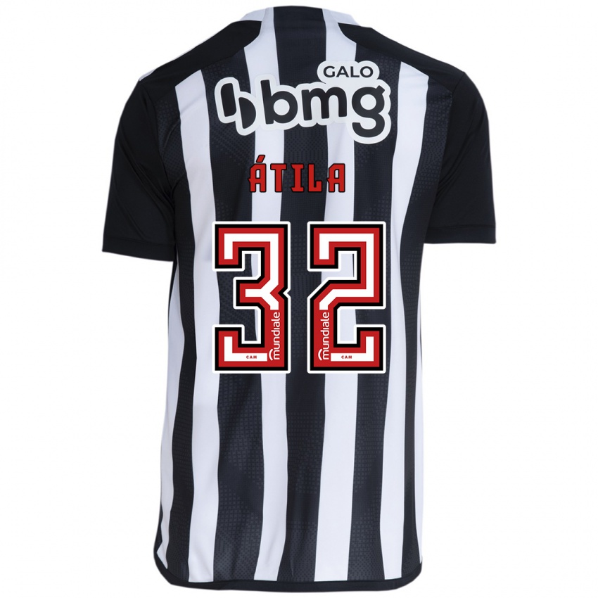 Niño Camiseta Gabriel Átila #32 Blanco Negro 1ª Equipación 2024/25 La Camisa México