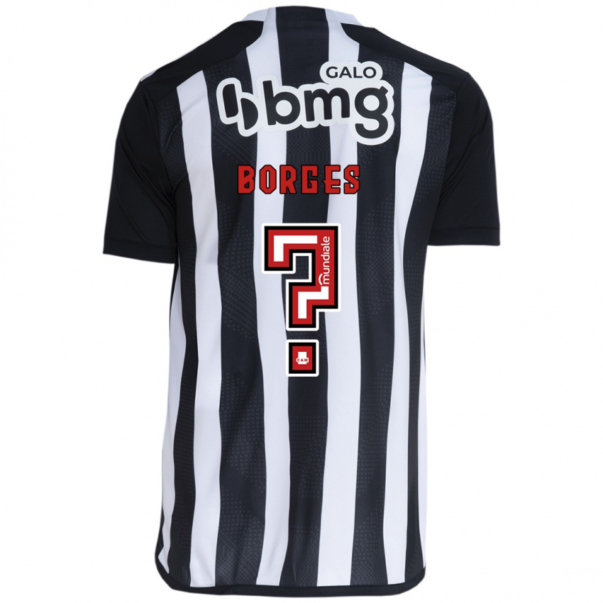 Niño Camiseta Leo Borges #0 Blanco Negro 1ª Equipación 2024/25 La Camisa México