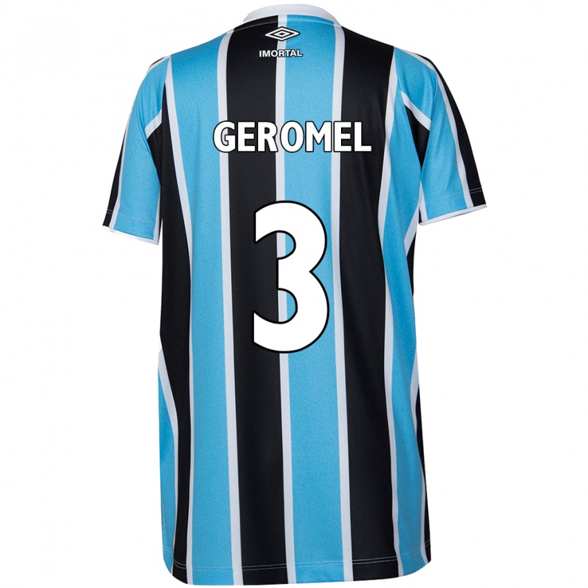 Niño Camiseta Pedro Geromel #3 Azul Negro Blanco 1ª Equipación 2024/25 La Camisa México