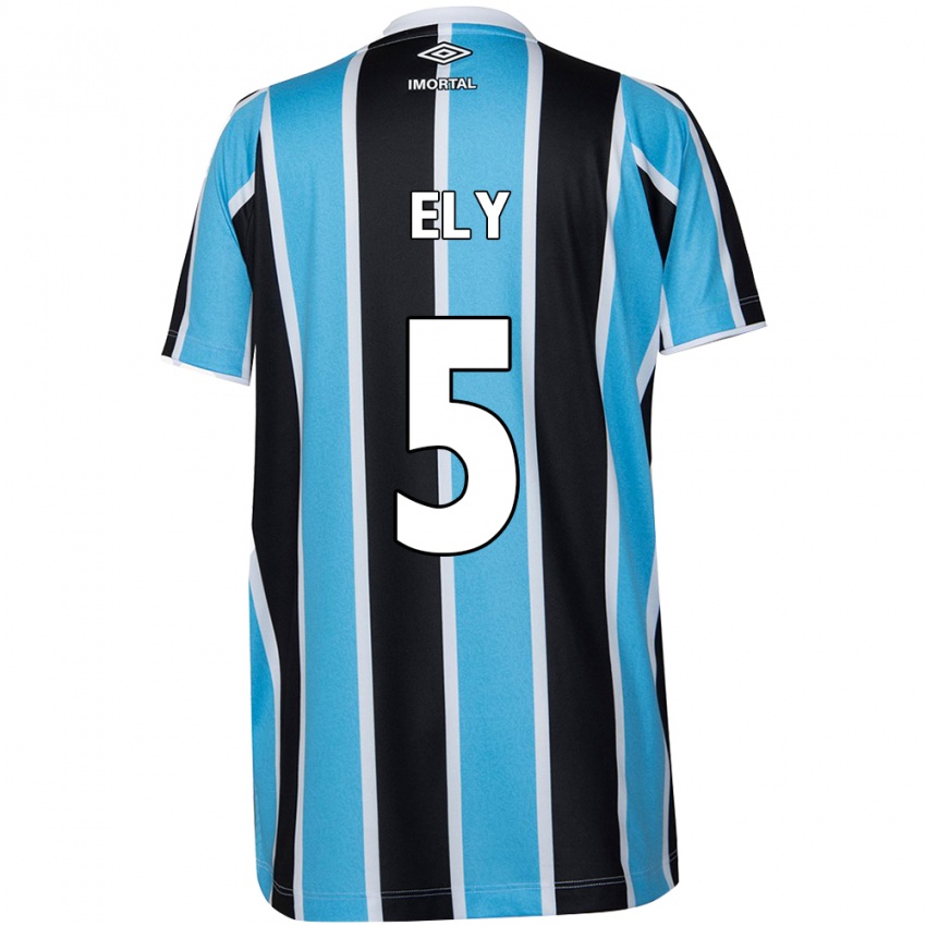 Niño Camiseta Rodrigo Ely #5 Azul Negro Blanco 1ª Equipación 2024/25 La Camisa México