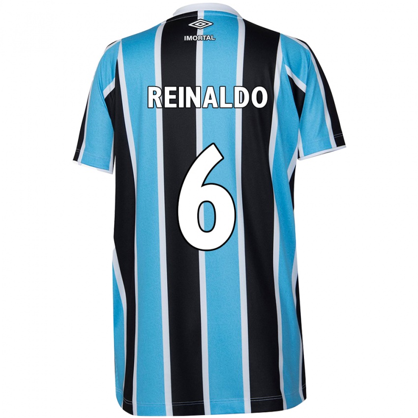 Niño Camiseta Reinaldo #6 Azul Negro Blanco 1ª Equipación 2024/25 La Camisa México