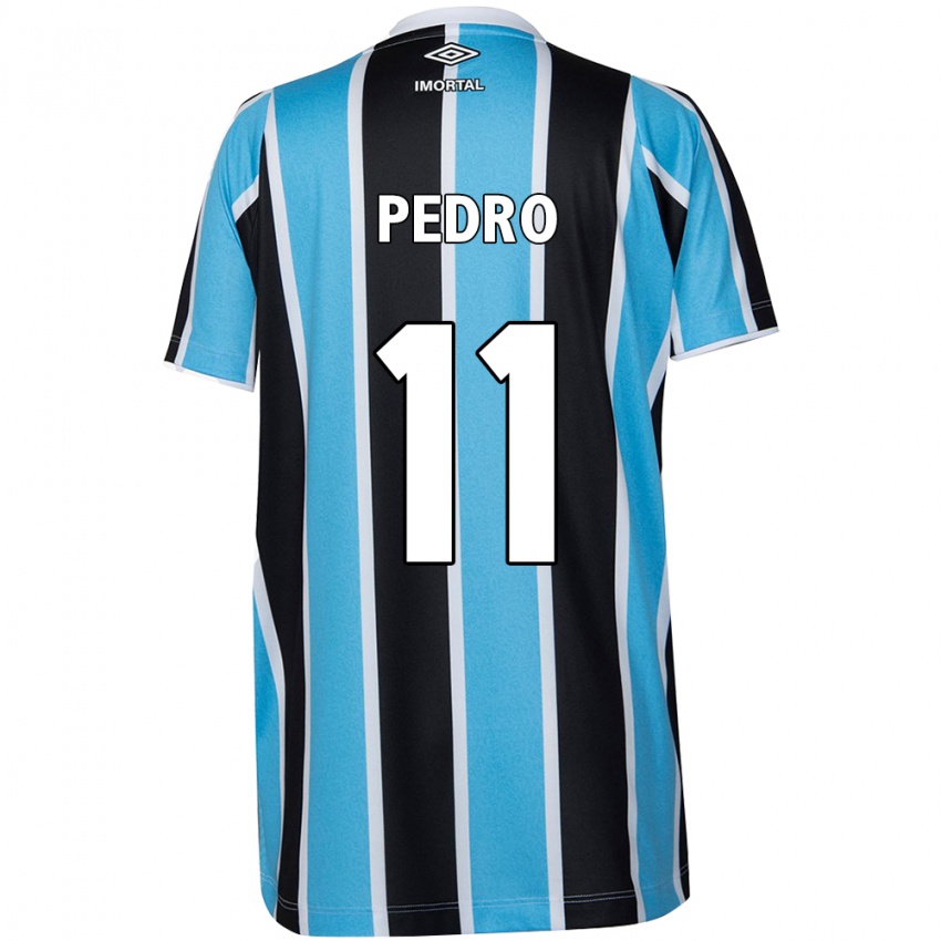 Niño Camiseta João Pedro #11 Azul Negro Blanco 1ª Equipación 2024/25 La Camisa México