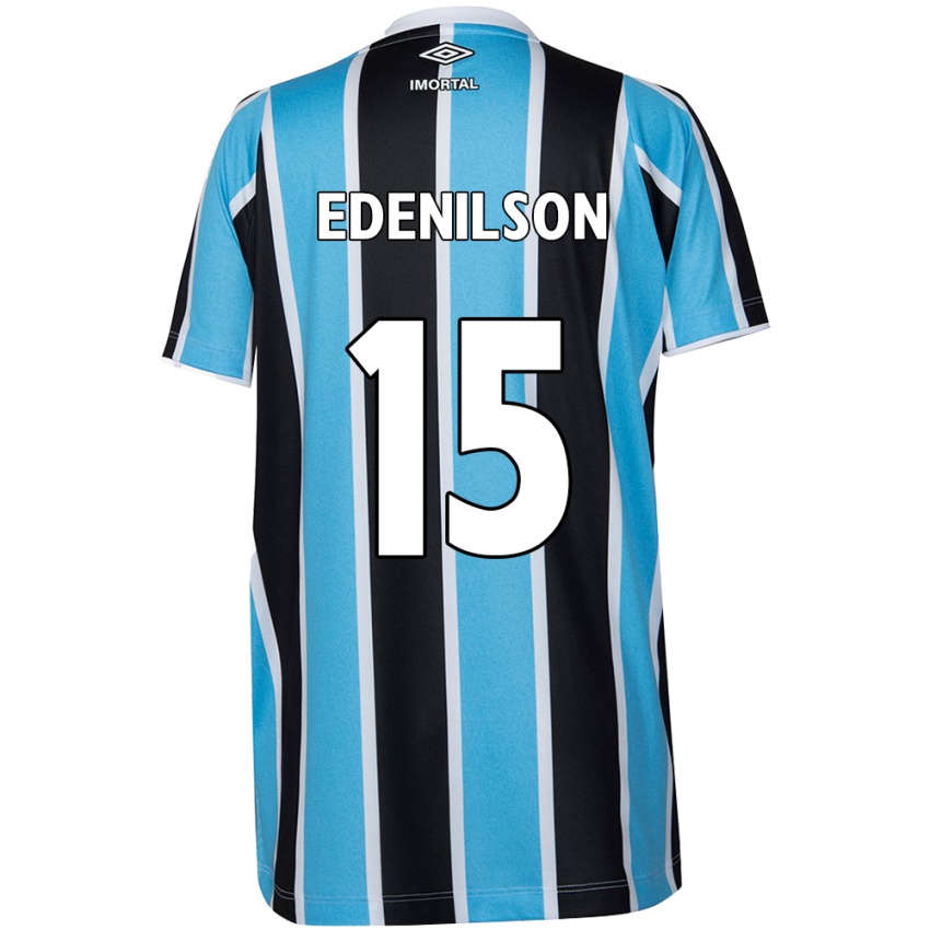 Niño Camiseta Edenilson #15 Azul Negro Blanco 1ª Equipación 2024/25 La Camisa México