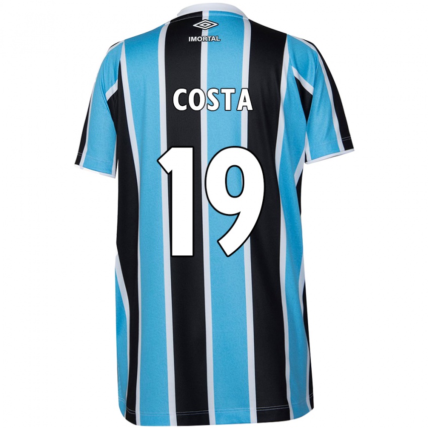 Niño Camiseta Diego Costa #19 Azul Negro Blanco 1ª Equipación 2024/25 La Camisa México