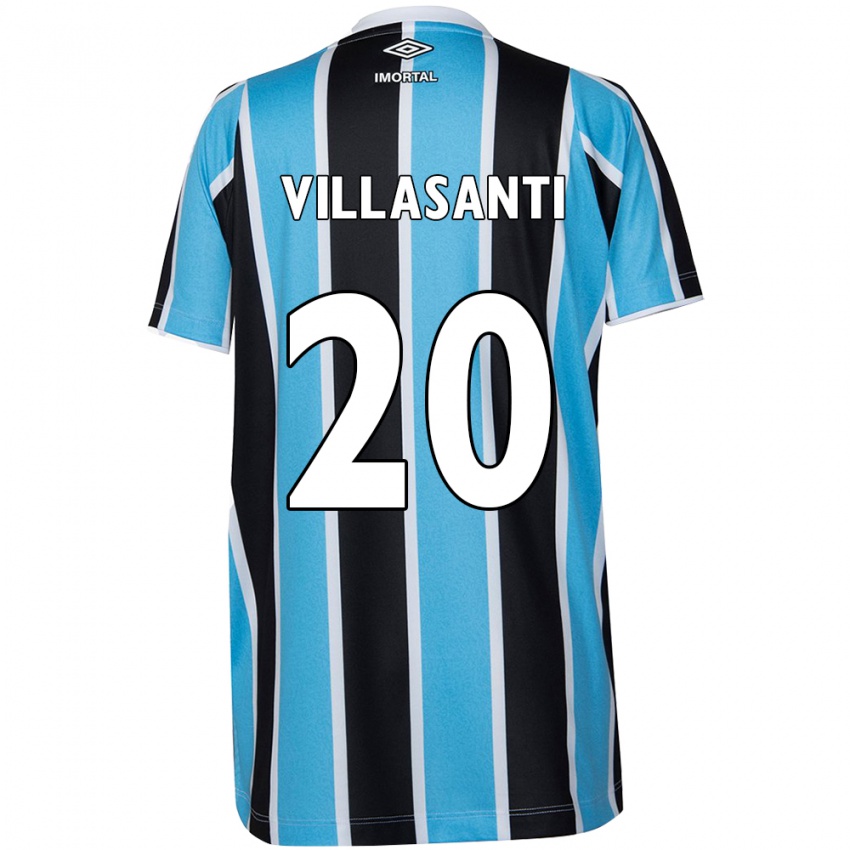 Niño Camiseta Mathías Villasanti #20 Azul Negro Blanco 1ª Equipación 2024/25 La Camisa México