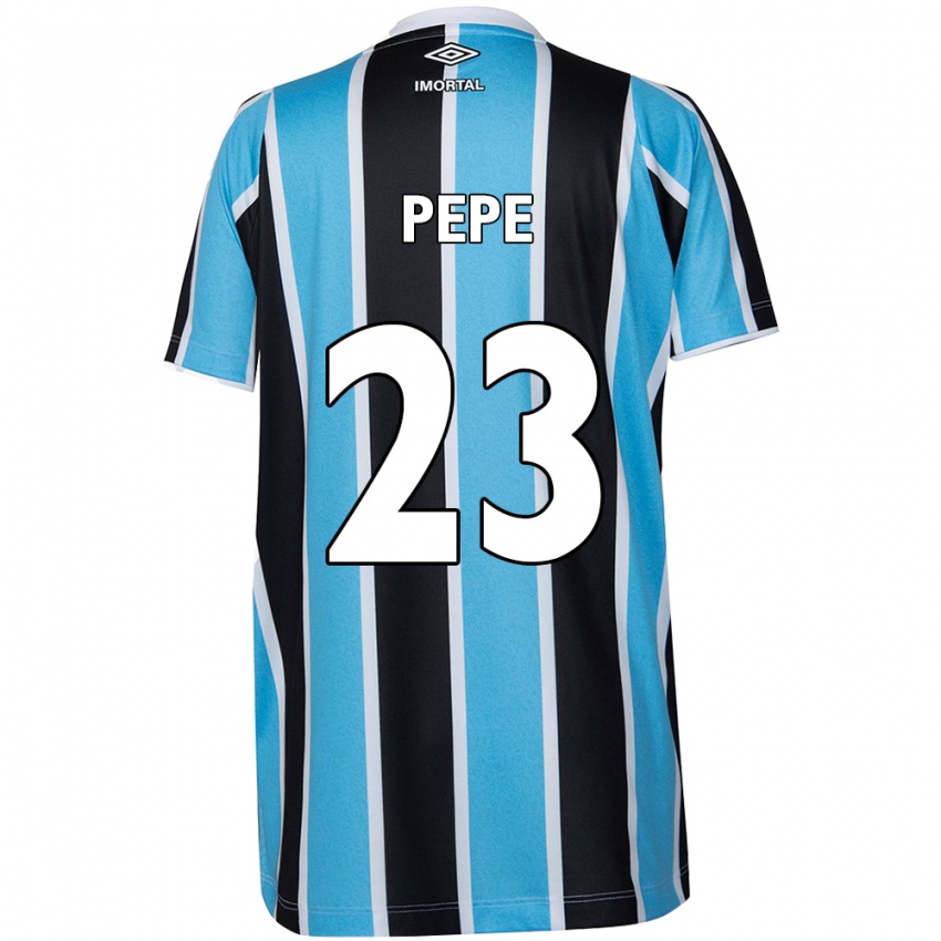 Niño Camiseta Pepê #23 Azul Negro Blanco 1ª Equipación 2024/25 La Camisa México