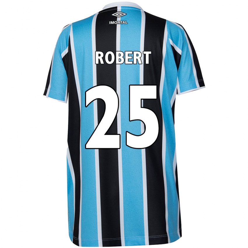 Niño Camiseta Jhonata Robert #25 Azul Negro Blanco 1ª Equipación 2024/25 La Camisa México