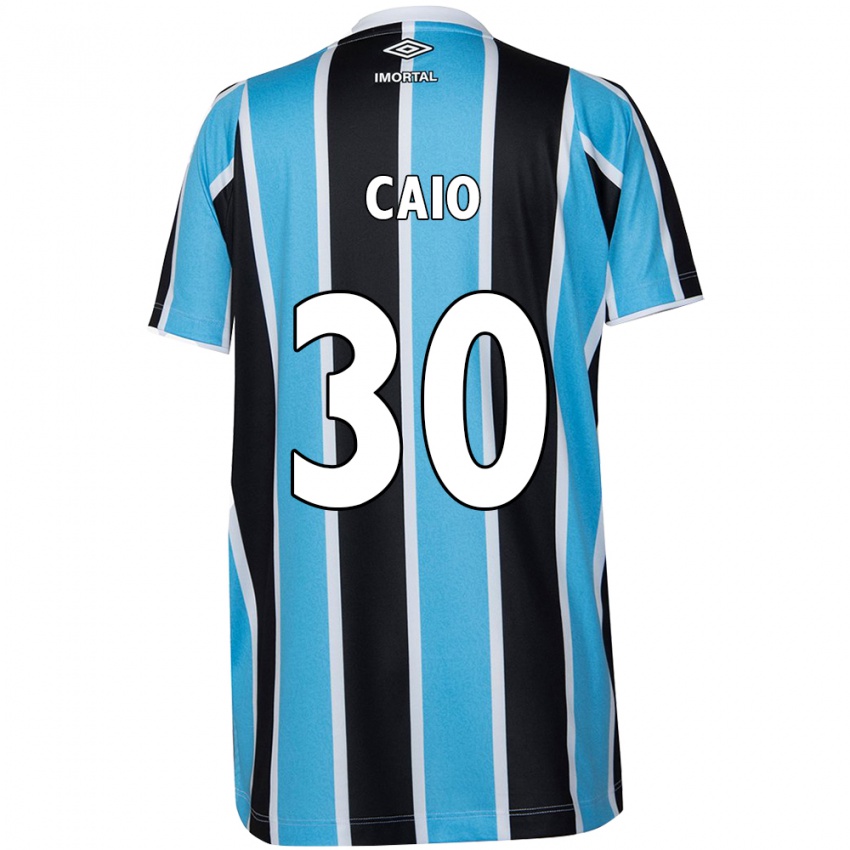 Niño Camiseta Rodrigo Caio #30 Azul Negro Blanco 1ª Equipación 2024/25 La Camisa México