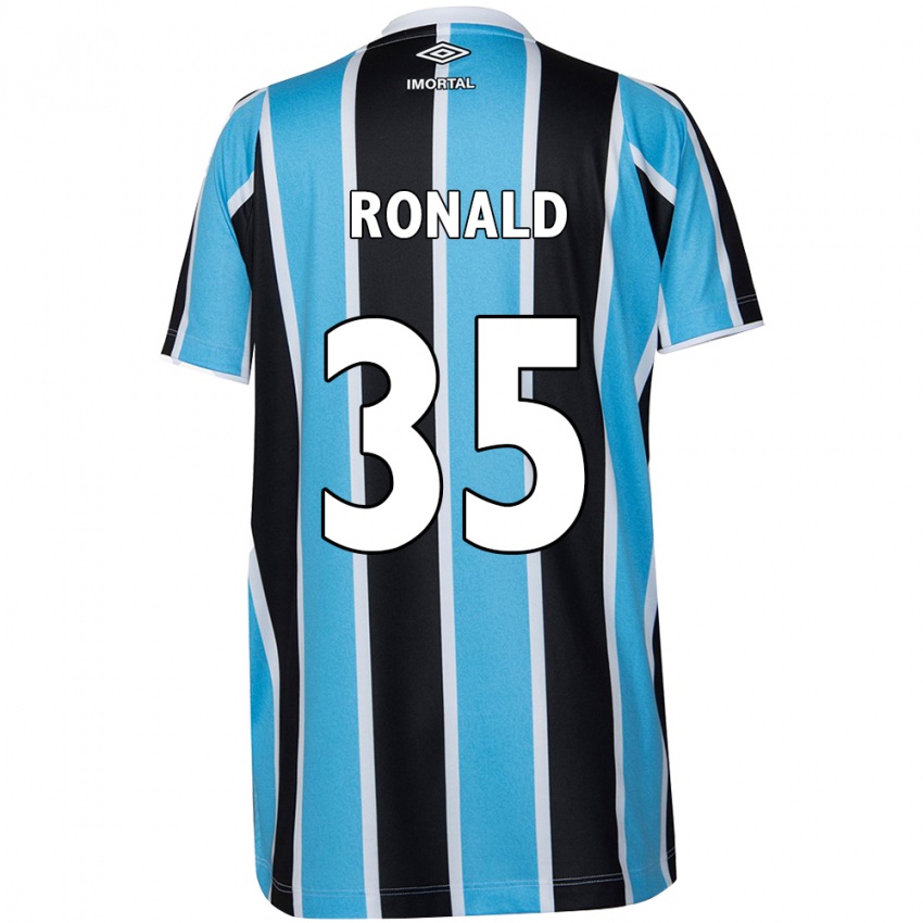 Niño Camiseta Ronald #35 Azul Negro Blanco 1ª Equipación 2024/25 La Camisa México