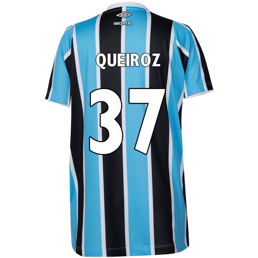 Niño Camiseta Du Queiroz #37 Azul Negro Blanco 1ª Equipación 2024/25 La Camisa México