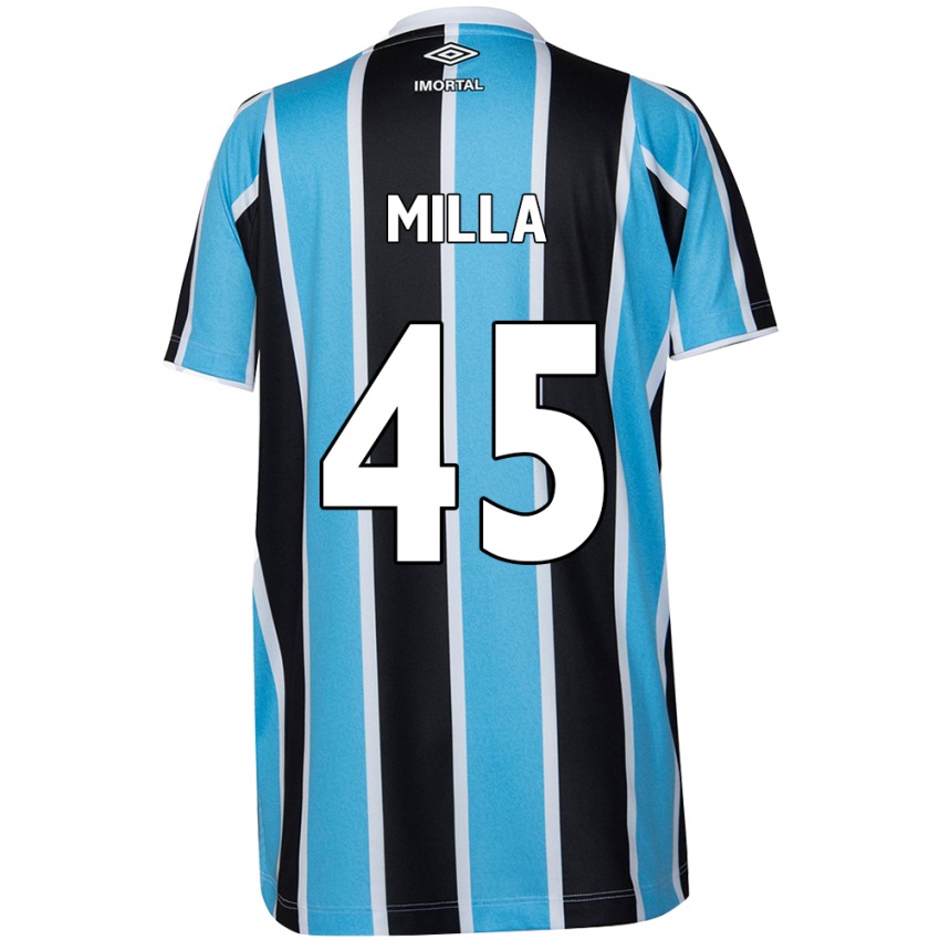 Niño Camiseta Lucas Milla #45 Azul Negro Blanco 1ª Equipación 2024/25 La Camisa México