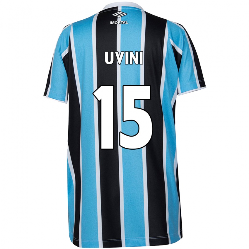 Niño Camiseta Bruno Uvini #15 Azul Negro Blanco 1ª Equipación 2024/25 La Camisa México