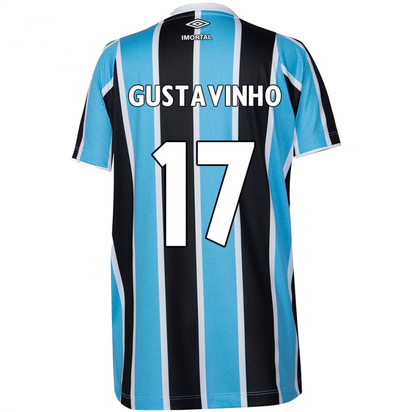 Niño Camiseta Gustavinho #17 Azul Negro Blanco 1ª Equipación 2024/25 La Camisa México