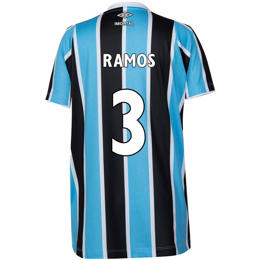 Niño Camiseta João Ramos #3 Azul Negro Blanco 1ª Equipación 2024/25 La Camisa México